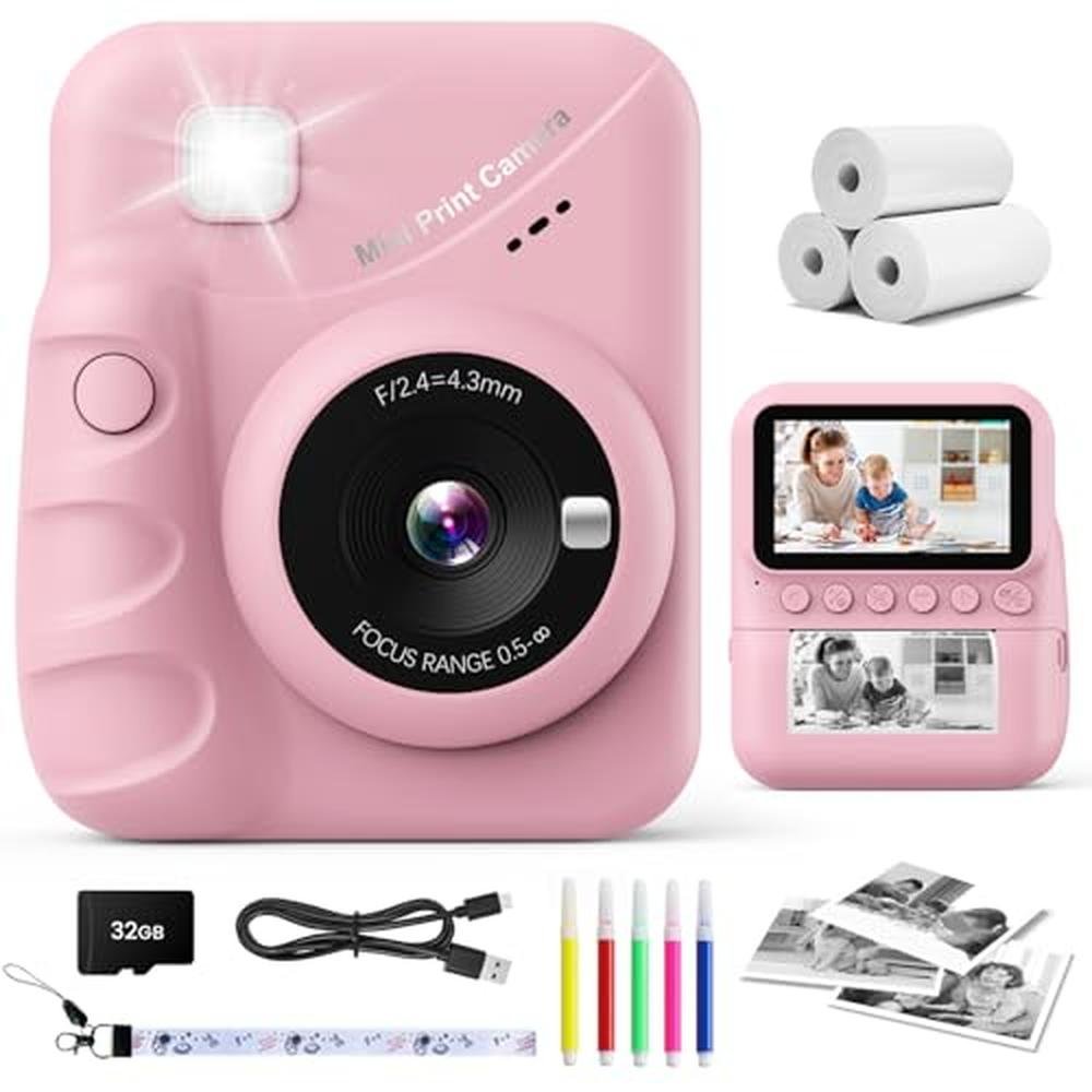 Kids Instant Print Camera: 3.0'' Screen 48MP Photo 1080p HD – Front View