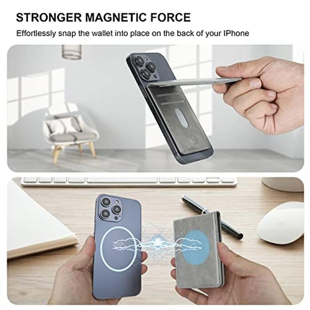 iPhone Wallet: KIHUWEY MagSafe Wallet Card Holder with – Side View