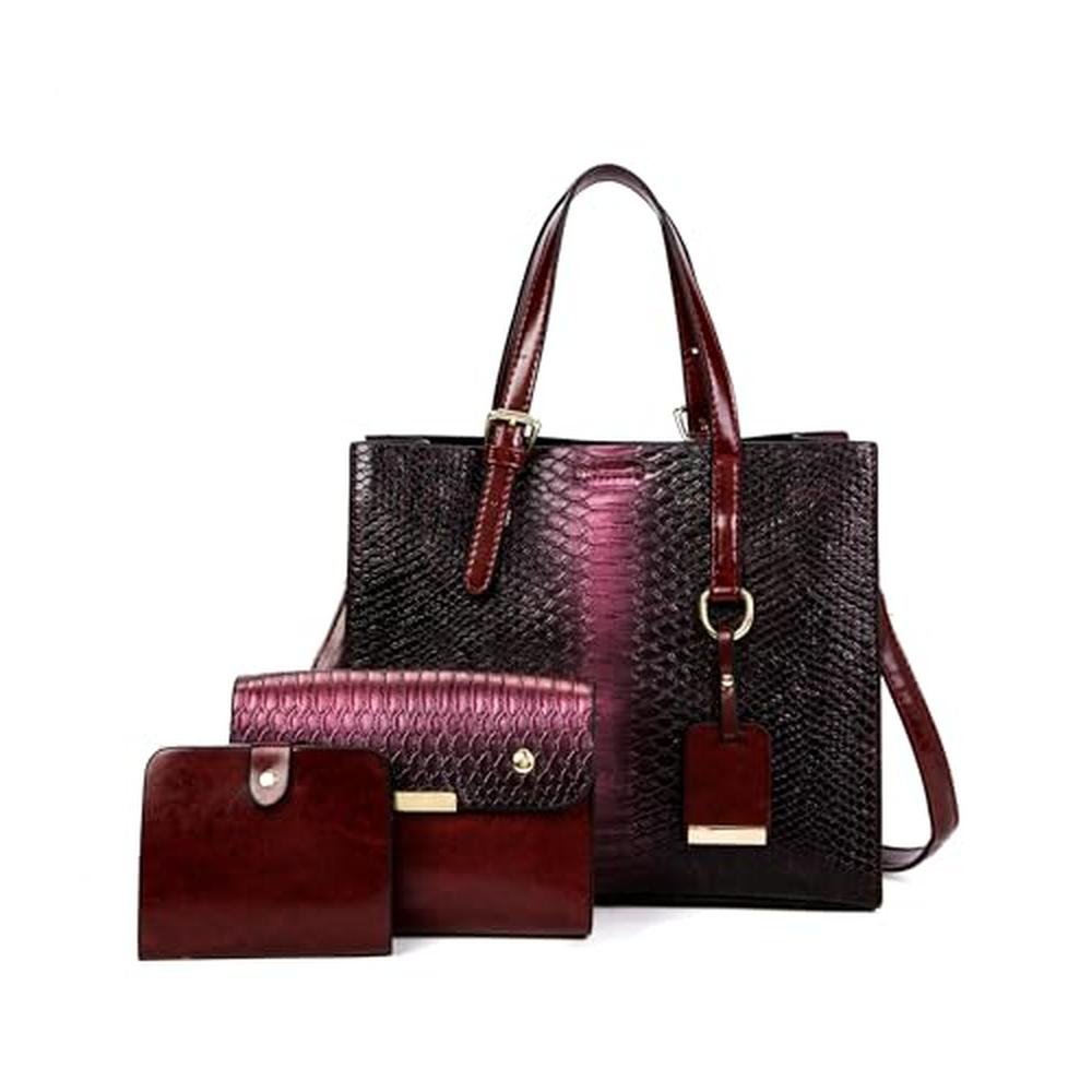 Women's Crocodile Pattern Satchel Handbags – Front View