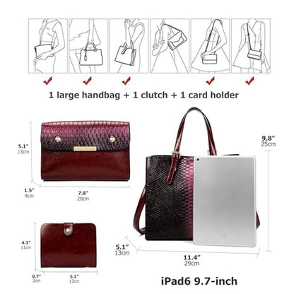Women's Crocodile Pattern Satchel Handbags – Close-up Detail
