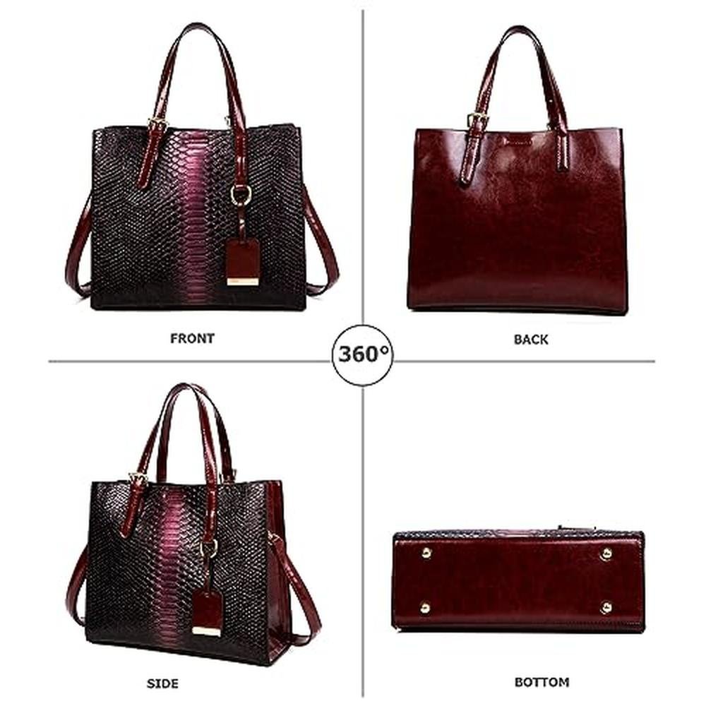 Women's Crocodile Pattern Satchel Handbags – In Use