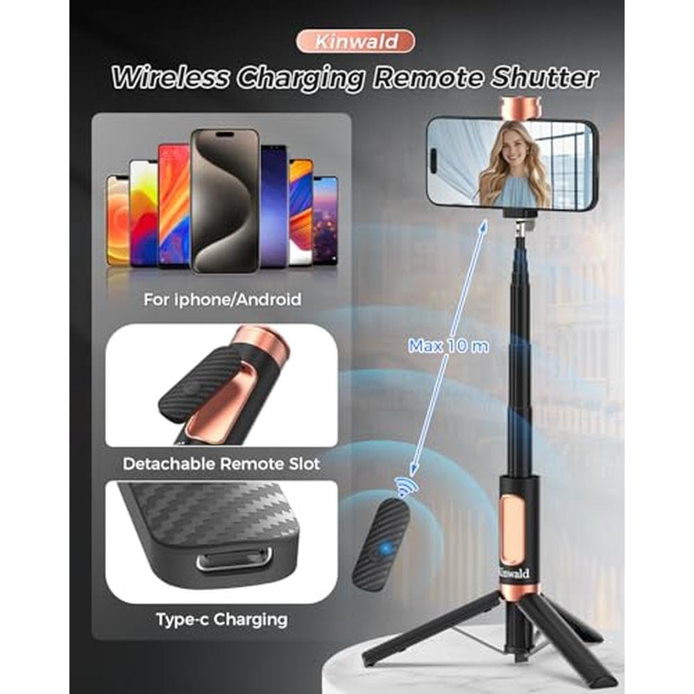 Tripod Kinwald: Kinwald Selfie Stick Tripod for iPhone – Close-up Detail
