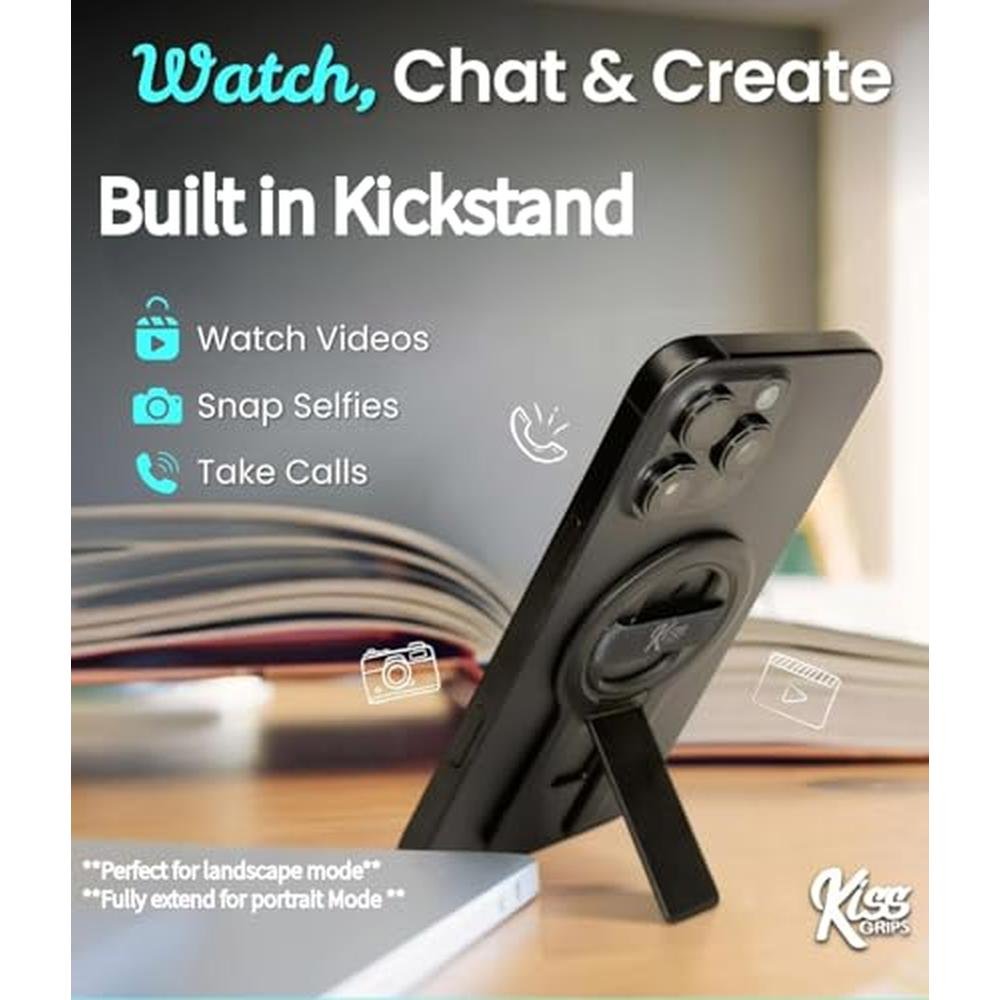 Phone Kiss: KISS GRIPS Ultra-Thin Dual Magnetic Phone Grip – Side View