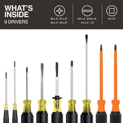 Phillips Klein: 85850 9-Piece Electrician Tool Set – Side View