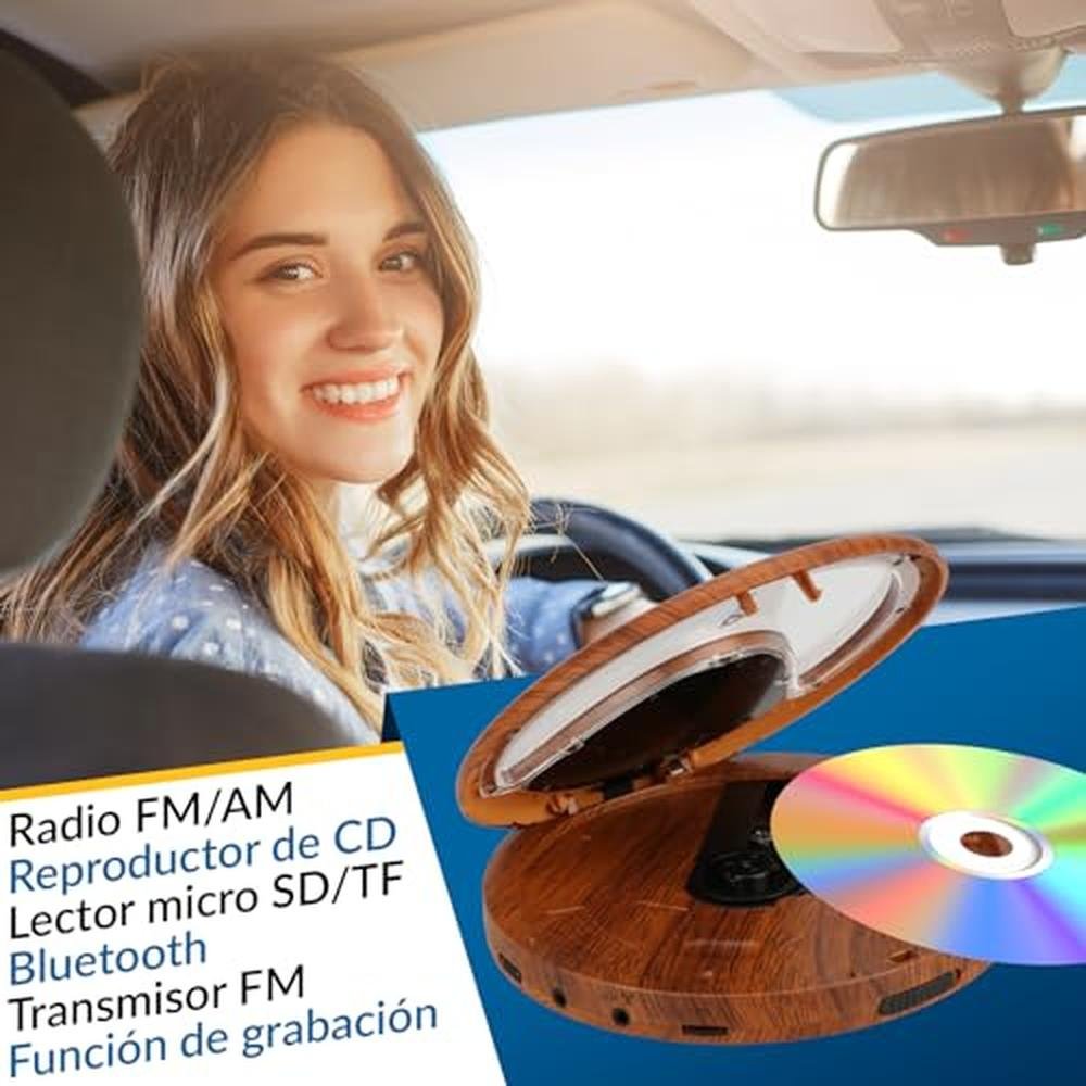 Portable CD Player: KLIM Discover Wood + Walkman with – Side View
