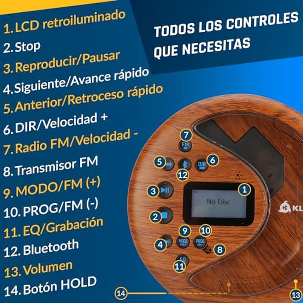 Portable CD Player: KLIM Discover Wood + Walkman with – Packaging