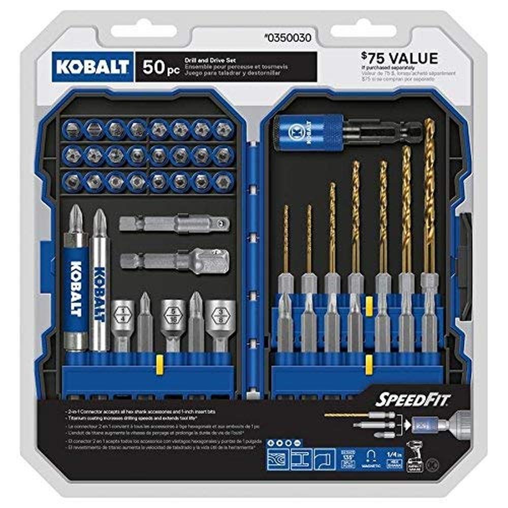 Kobalt 350030: 50 pc Drill and Driver Set – Front View