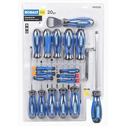 Kobalt Screwdrivers: 20-Piece Plastic Handle Magnetic – Front View
