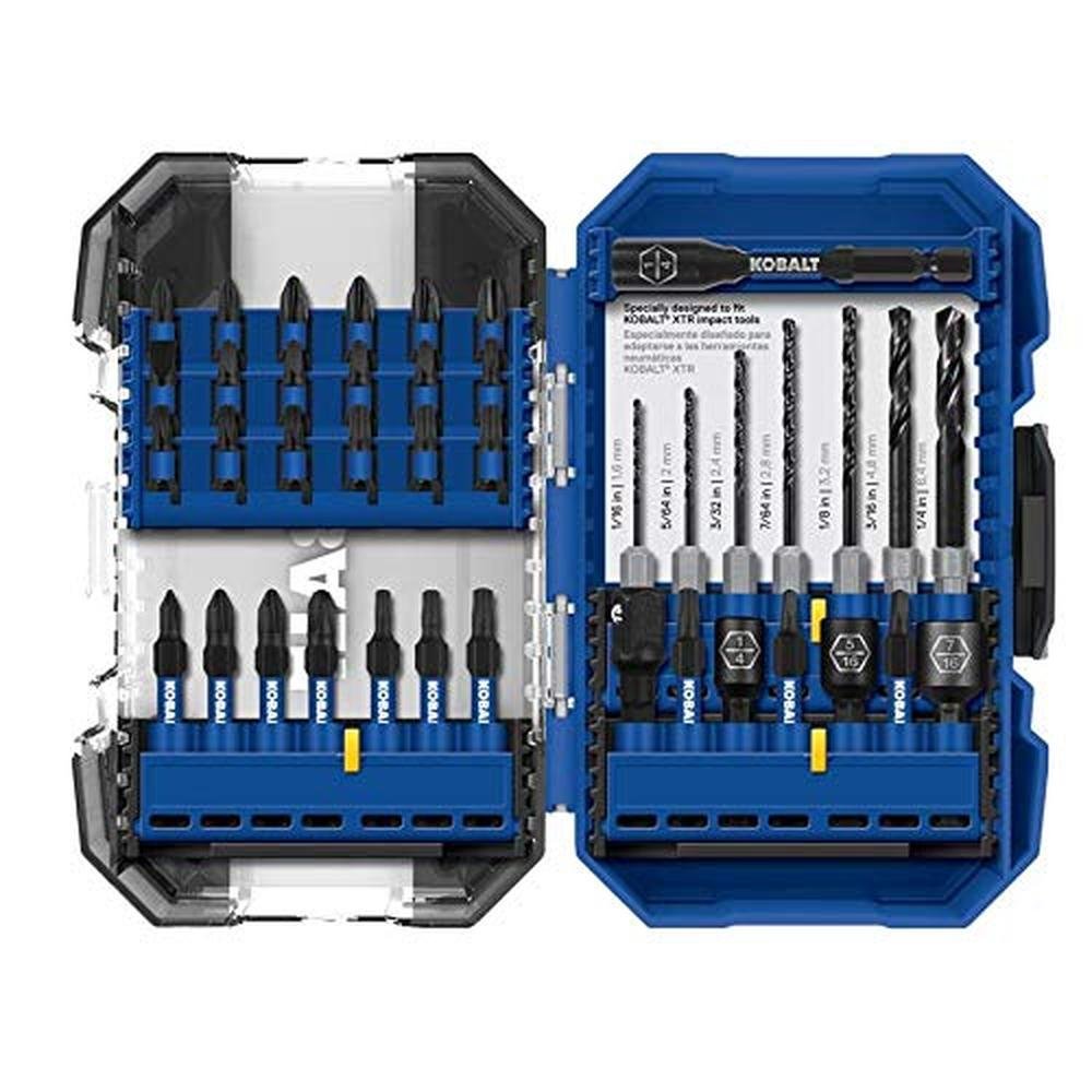 Kobalt XTR Impact: 40-Piece High-Speed Steel Hex Shank – Front View