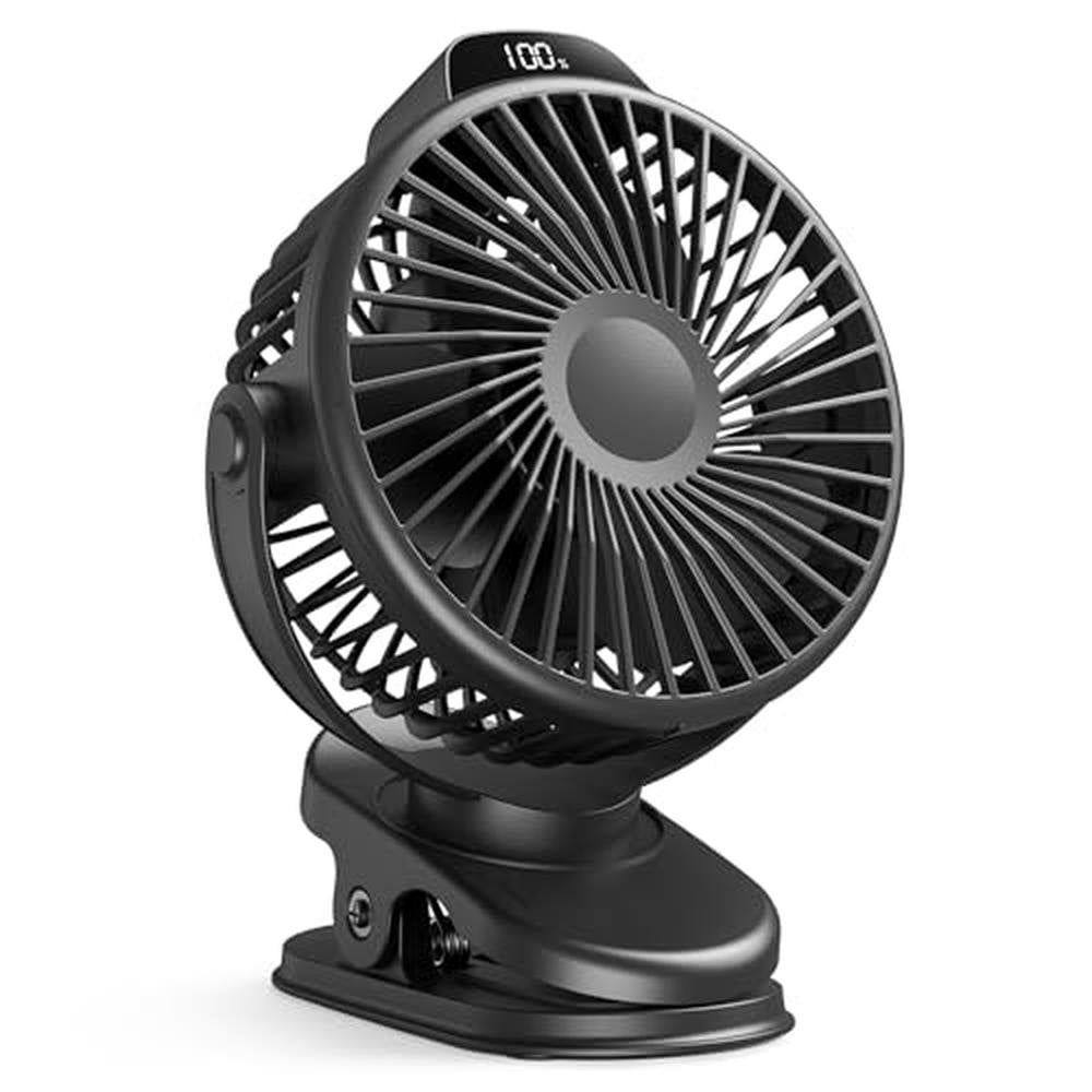 Koonie Fan: Koonie Portable Clip-On Fan Small Rechargeable – Front View