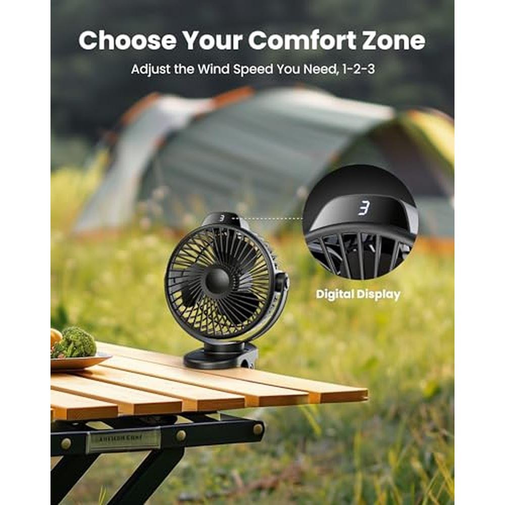 Koonie Fan: Koonie Portable Clip-On Fan Small Rechargeable – Close-up Detail