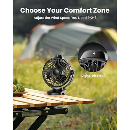 Koonie Fan: Koonie Portable Clip-On Fan Small Rechargeable – Close-up Detail