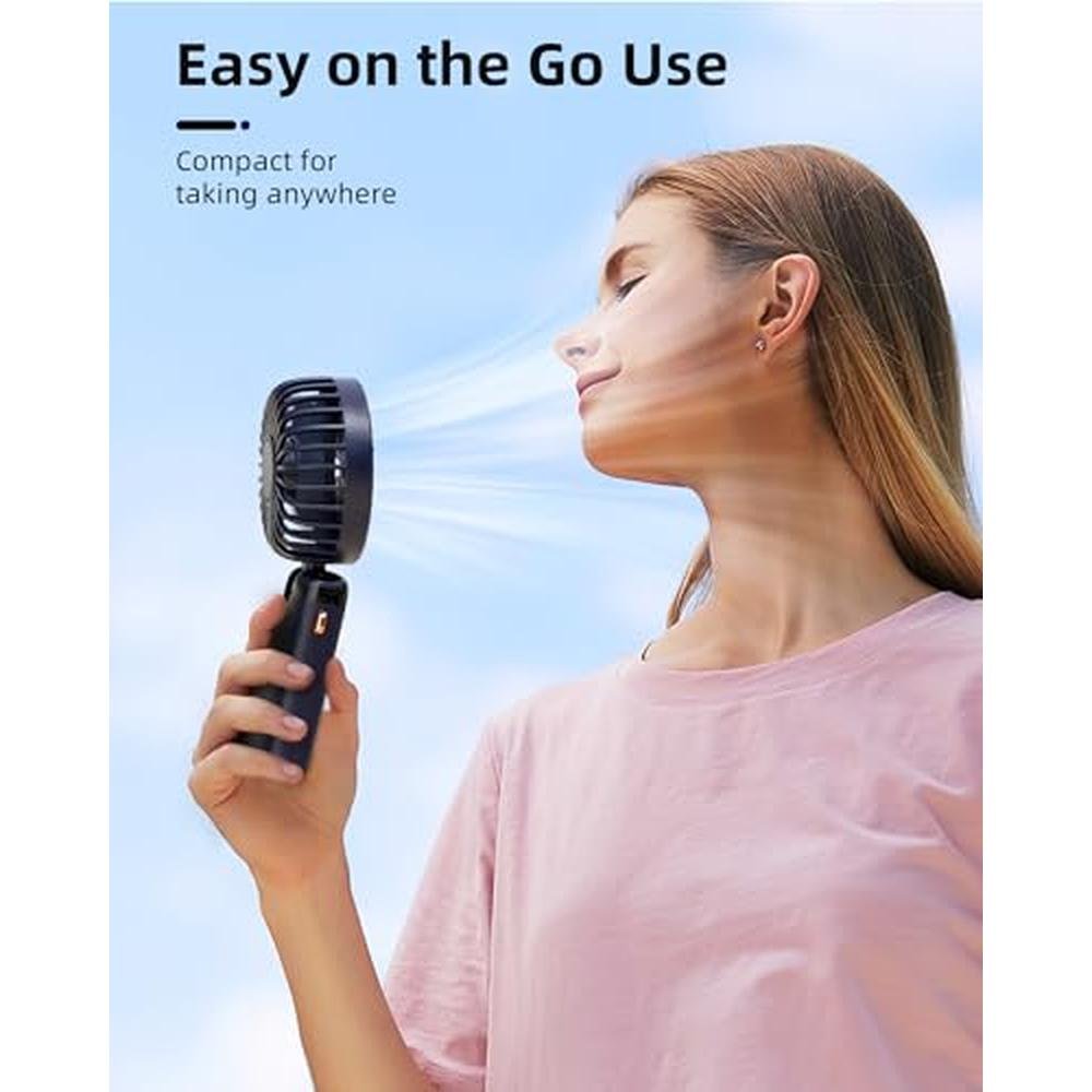 Koonie Fan: Portable Handheld Fan with Base – Side View