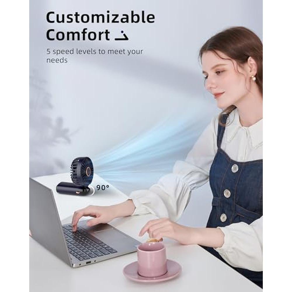 Koonie Fan: Portable Handheld Fan with Base – Close-up Detail