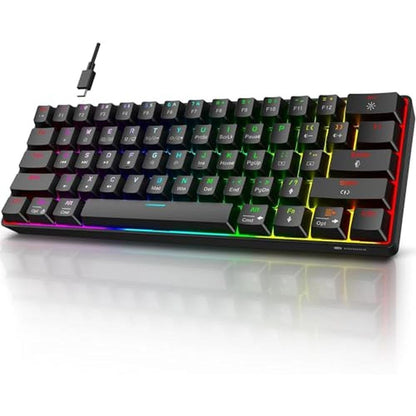 Keyboards Koorui: Koorui 60 Gaming Keyboards 61 Keys Wired – Front View