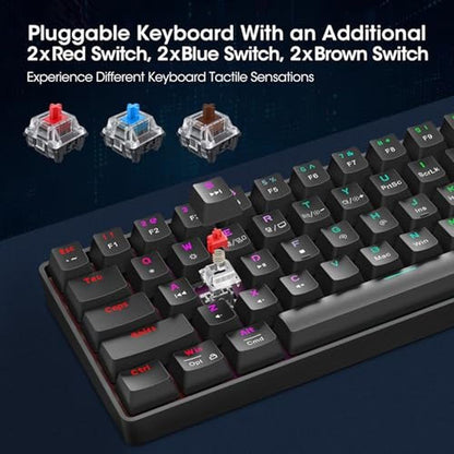 Keyboards Koorui: Koorui 60 Gaming Keyboards 61 Keys Wired – Close-up Detail