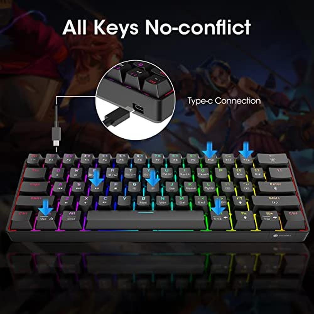 Keyboards Koorui: Koorui 60 Gaming Keyboards 61 Keys Wired – Packaging