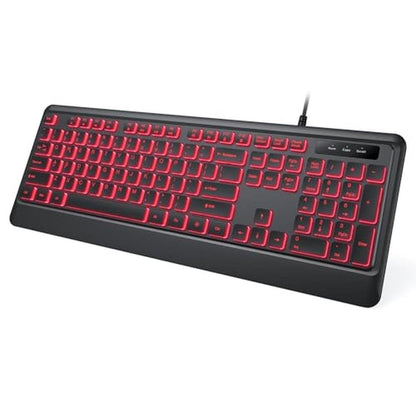 KOPJIPPOM Backlit Wired Keyboard – Front View