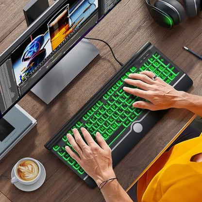 Keyboard Easy: KOPJIPPOM Large Print Backlit Computer – Side View