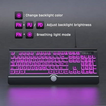 Keyboard Easy: KOPJIPPOM Large Print Backlit Computer – Packaging