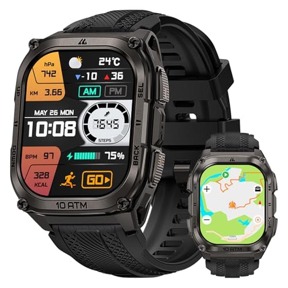 Kospet Tank M4 Smartwatch: KOSPET Full Stainless Steel – Front View
