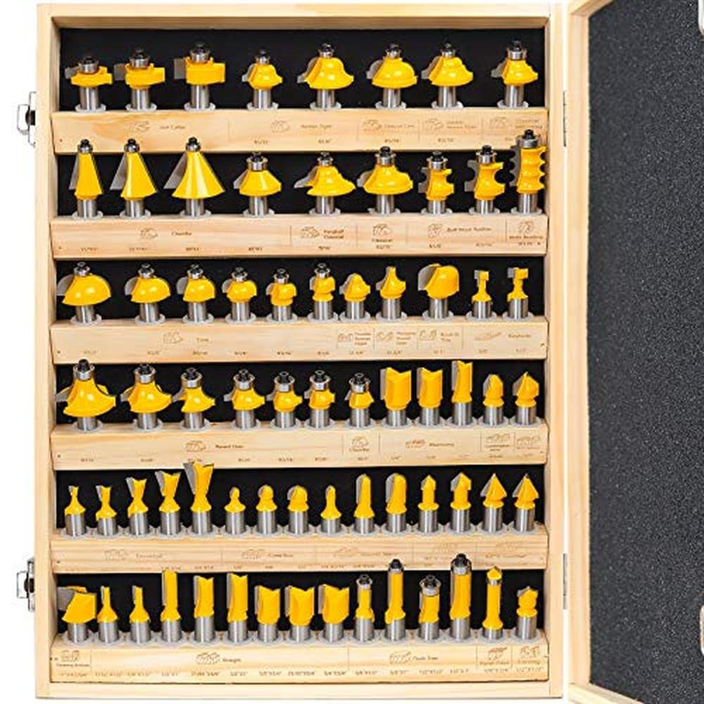 KOWOOD Router Bits Set 1/2 Inch Shank – Front View