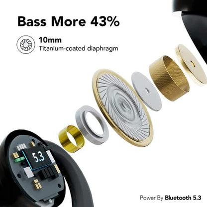 Ear KT1: KT1 Bluetooth Headphones Wireless Earbuds 120hrs – Close-up Detail