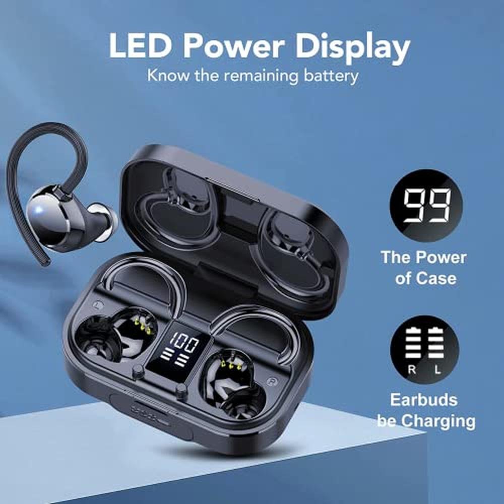 Ear KT1: KT1 Bluetooth Headphones Wireless Earbuds 120hrs – In Use