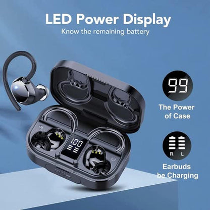 Ear KT1: KT1 Bluetooth Headphones Wireless Earbuds 120hrs – In Use