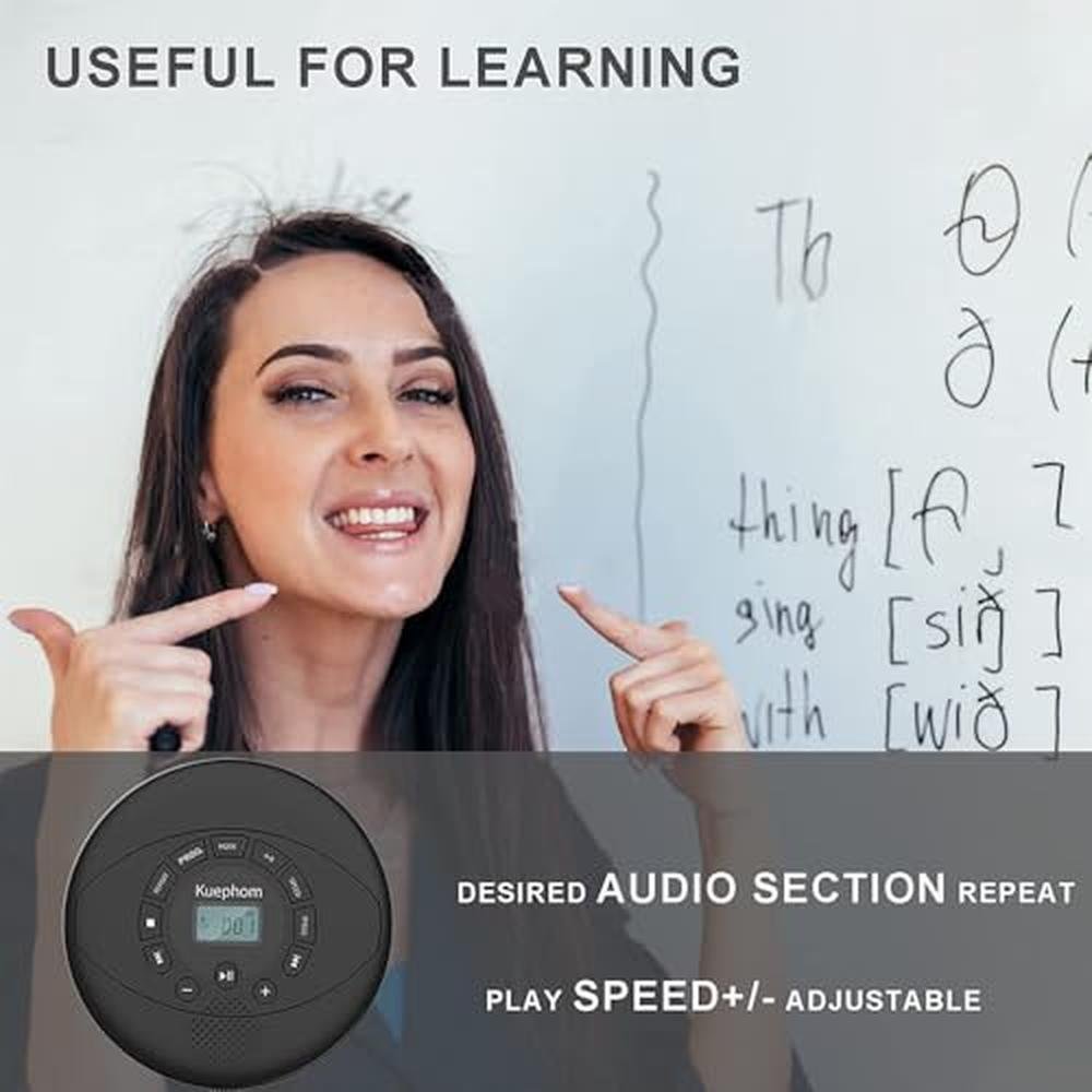 Portable CD Player: Kuephom Discman Rechargeable Walkman CD – Packaging