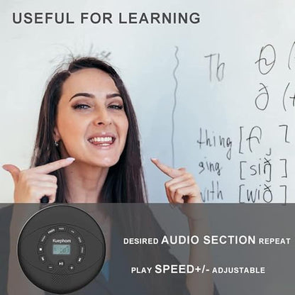 Portable CD Player: Kuephom Discman Rechargeable Walkman CD – Packaging