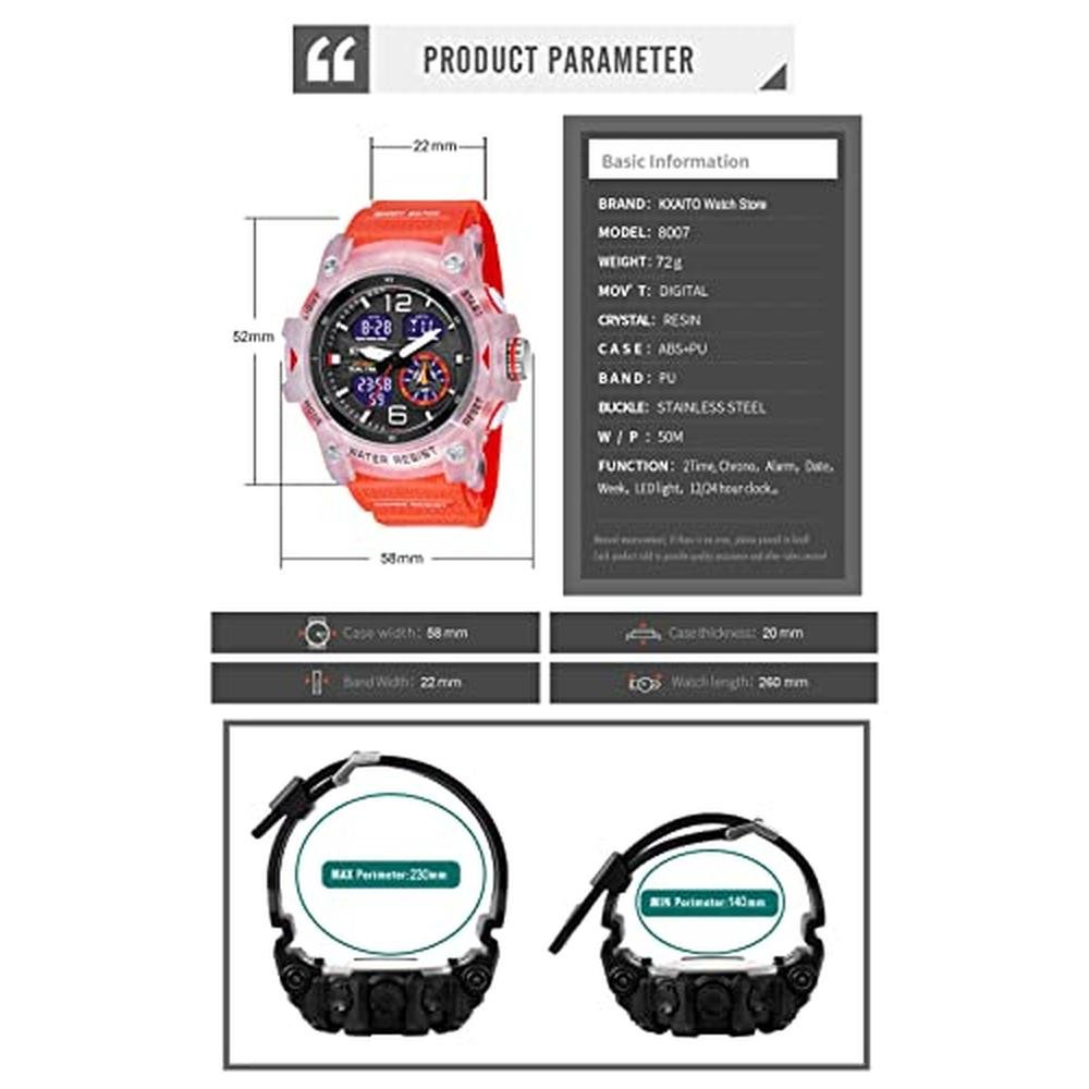 Men Watch: KXAITO Men's Analog Sports Watch Military Watch – Close-up Detail
