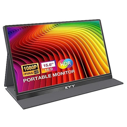 KYY Portable Monitor: 15.6'' FHD 1080P USB C HDMI Gaming – Front View