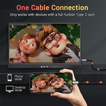 KYY Portable Monitor: 15.6'' FHD 1080P USB C HDMI Gaming – In Use