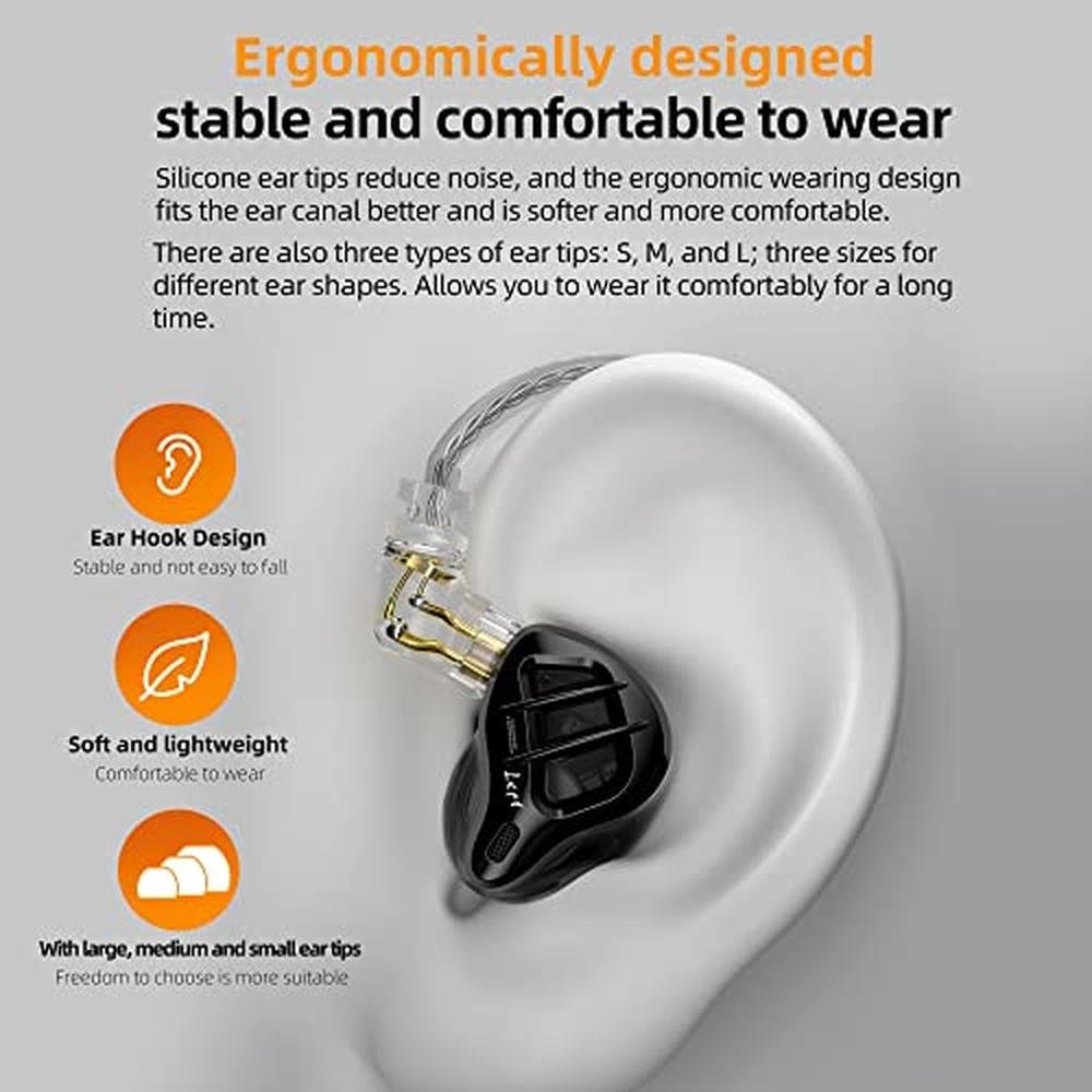 KZ ZAR in-Ear Monitor 7BA+1DD Hybrid Drivers Gaming Earbuds – Close-up Detail