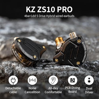 KZ ZS10 Pro in Ear Monitor: IEM Earbuds Headphone – Side View