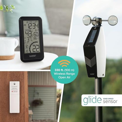 La Crosse Technology 327-1418BW Monochromatic Digital Wind – Side View