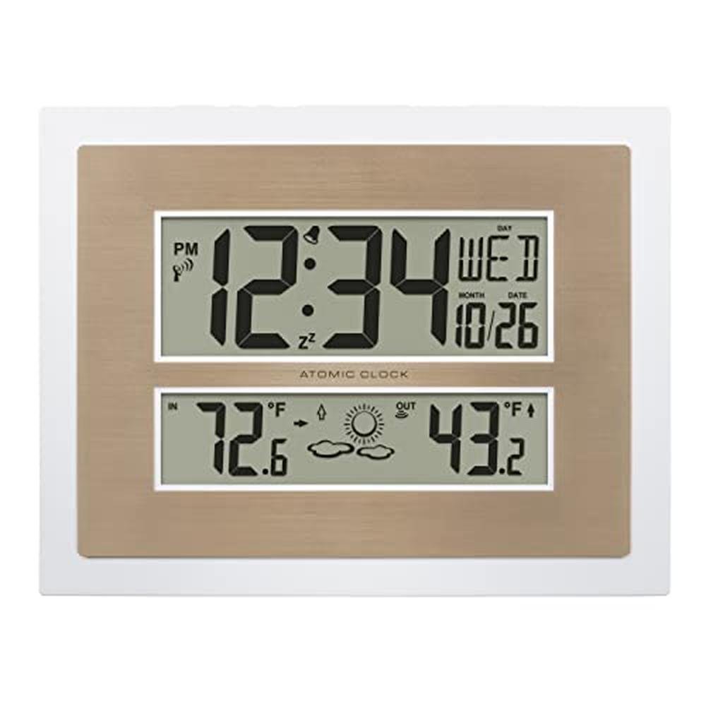 La Crosse Technology 512-14937-INT Atomic Digital Wall Clock – Front View