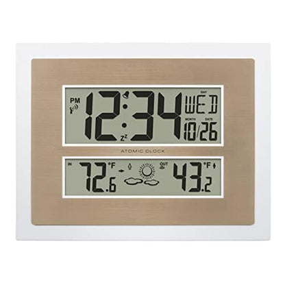 La Crosse Technology 512-14937-INT Atomic Digital Wall Clock – Front View