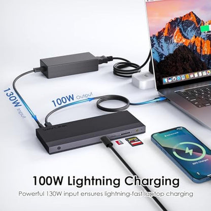 Docking Station: Wavlink 13-IN-1 USB-C Triple Display Dock – In Use