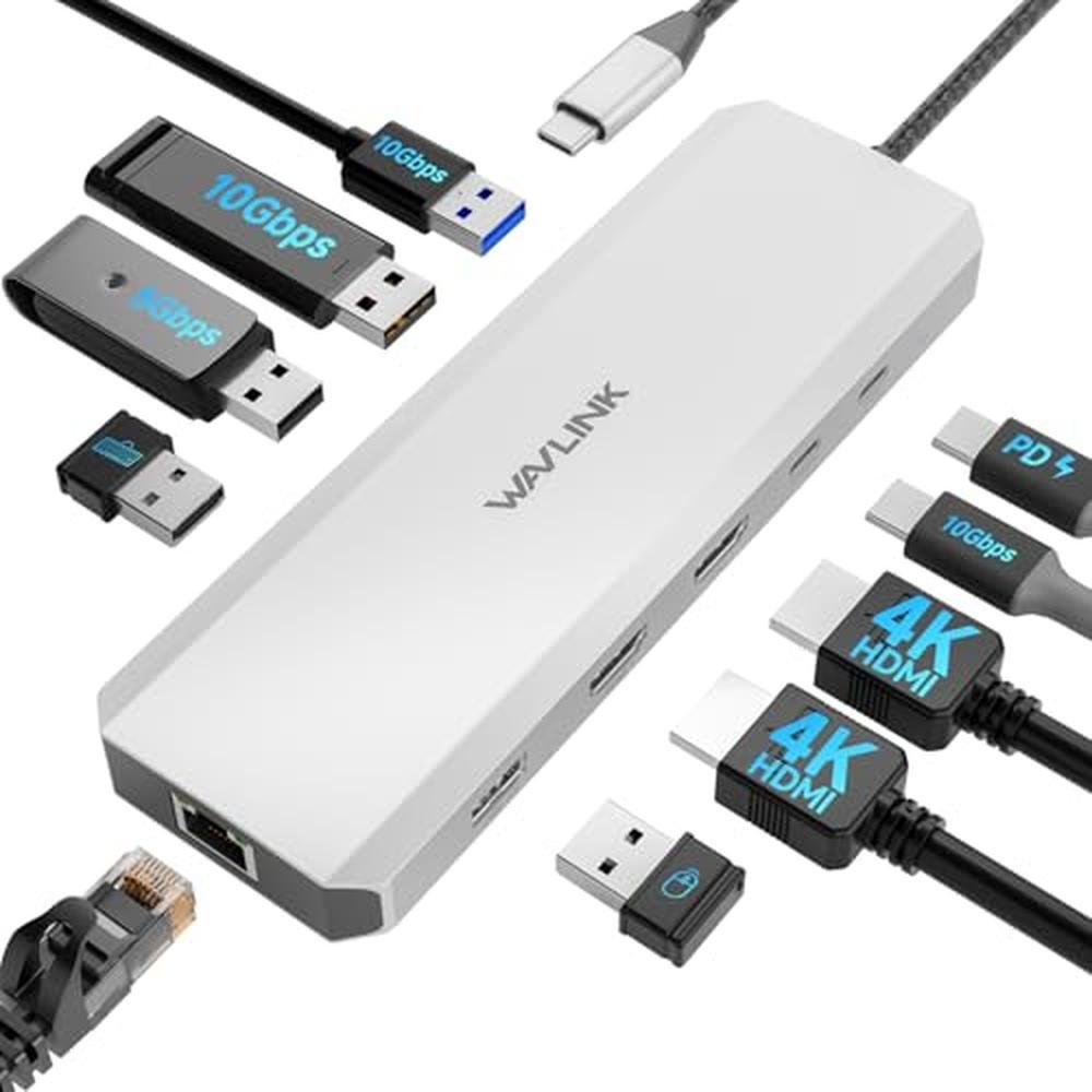 Docking Station: WAVLINK 10Gbps Dual HDMI Laptop Docking – Front View