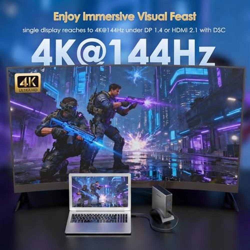 Docking Station: WAVLINK PD3.1 Triple Display Docking – Close-up Detail