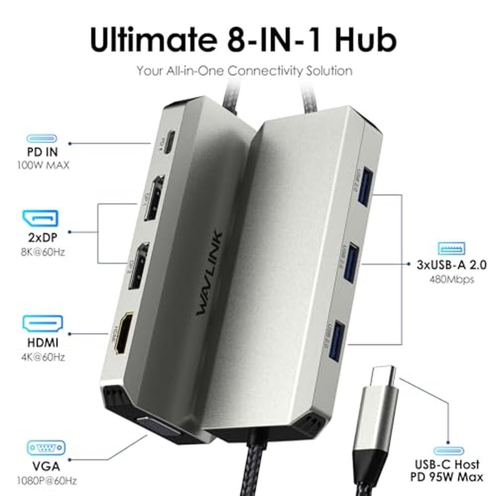 Docking Station: WAVLINK Quad Monitor Docking Station with – Side View