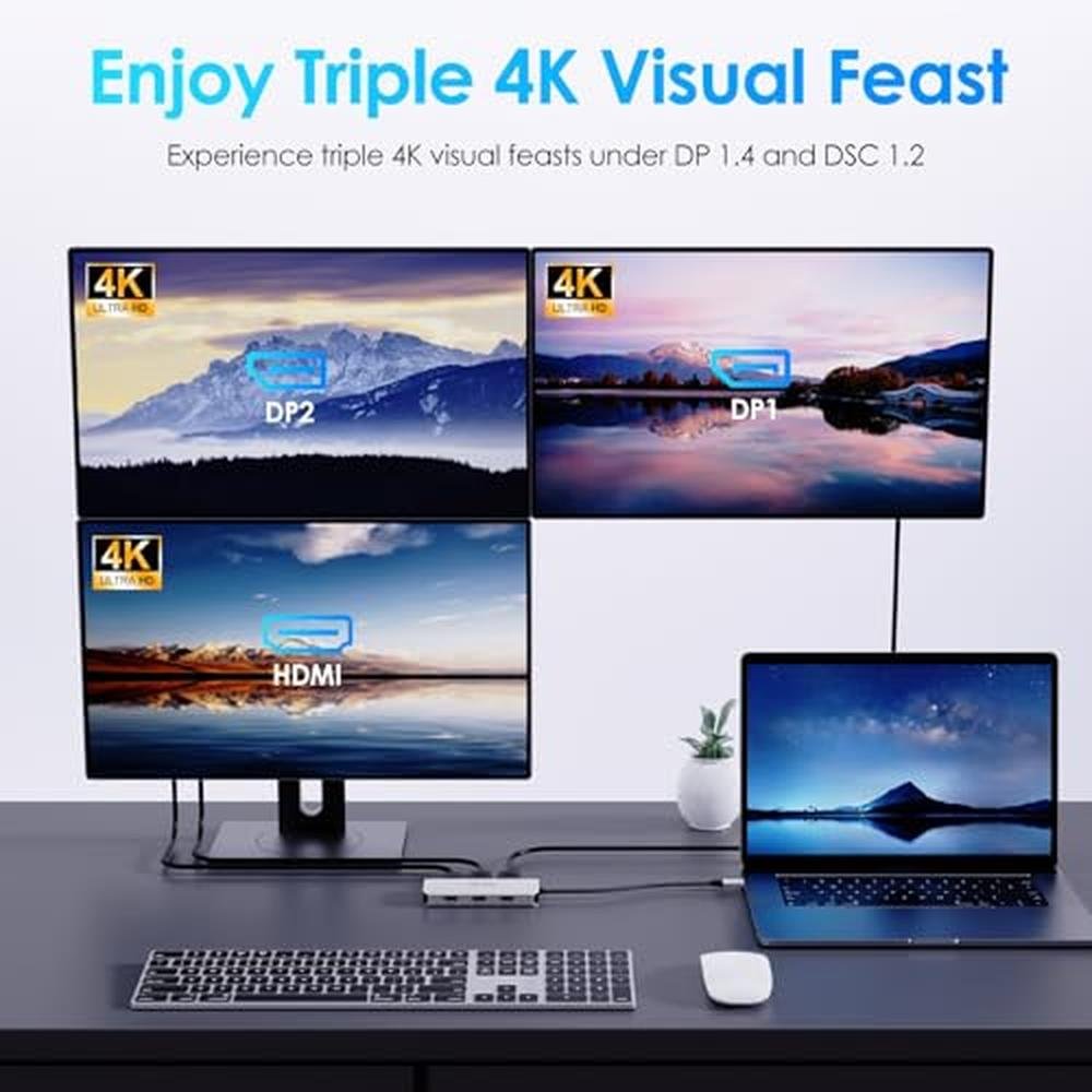 Docking Station: WAVLINK Quad Monitor Docking Station with – In Use