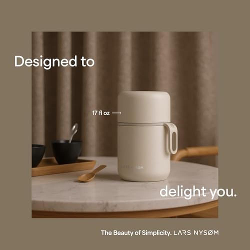 Food Jar: LARS NYSM Stainless Steel Vacuum Insulated – Close-up Detail