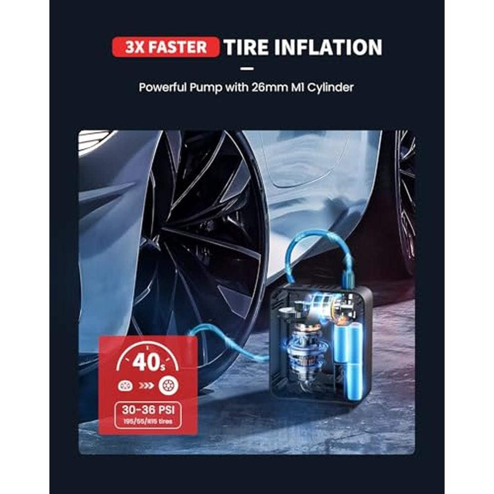 Tire Inflator: LASFIT CR1 Pro Portable Air Compressor – Side View