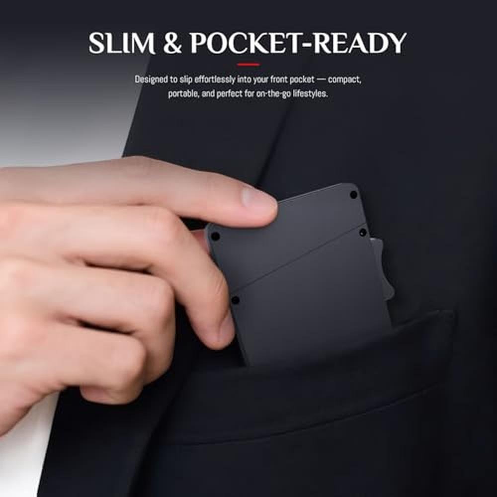Card Holder: LEDONGUS Wallet RFID Blocking Metal Card – Side View