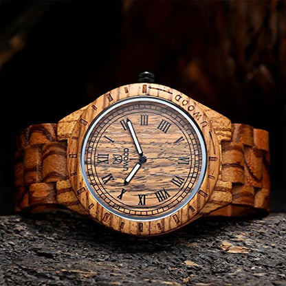 LeeEv Mens Light Weight Unique Wood Watch – Close-up Detail