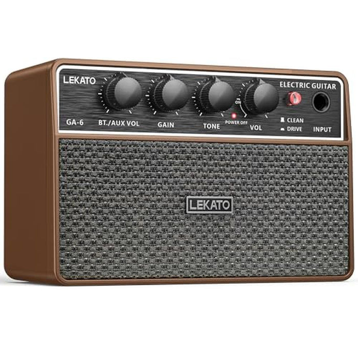 LEKATO 10W Mini Guitar Amp: Portable Electric Guitar – Front View