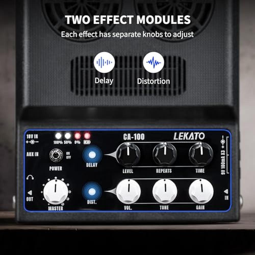 LEKATO Electric Guitar Amp: Rechargeable Guitar Amp 20W – Close-up Detail